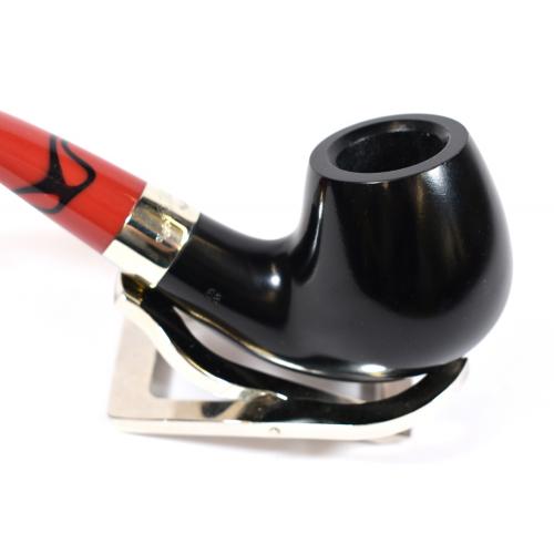 Peterson Dracula Ebony 68 Smooth Nickel Mounted Bent Fishtail Pipe (PE1147)