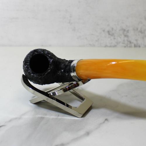 BLACK FRIDAY - Peterson Rosslare 221 Sandblast Silver Mounted Fishtail Pipe (PE2088) - End of Line