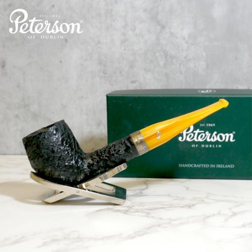 BLACK FRIDAY - Peterson Rosslare 106 Rustic Silver Mounted Fishtail Pipe (PE2202) - End of Line