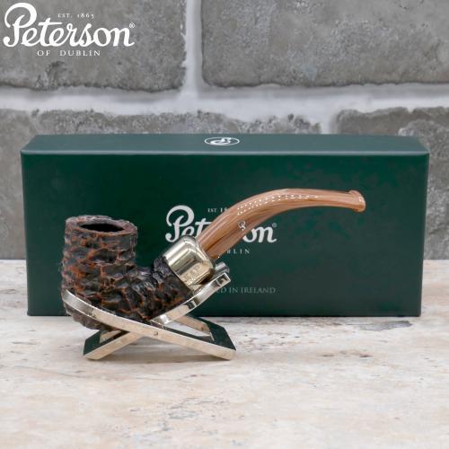 Peterson Derry Rustic 338 Nickel Mounted 9mm Fishtail Pipe (PE2379)