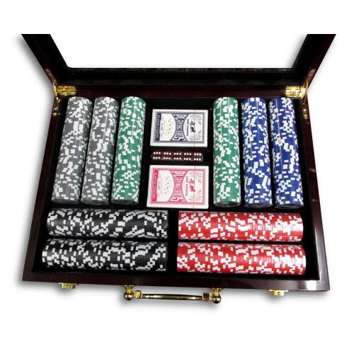 Casino Quality Full Size Poker Set - Brand New in Box - Glass Top Lid