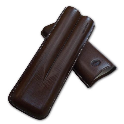 Jemar Leather Cigar Case - 2 Finger - 70 RG - Brown