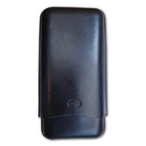 Jemar Leather Cigar Case - 3 Finger - 70 RG - Black