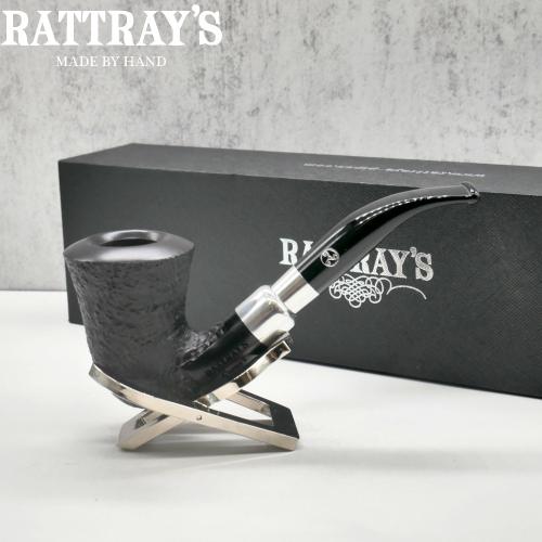 Rattrays Carnyx 126 Sandblast Black 9mm Filter Churchwarden Fishtail Pipe (RA1338)