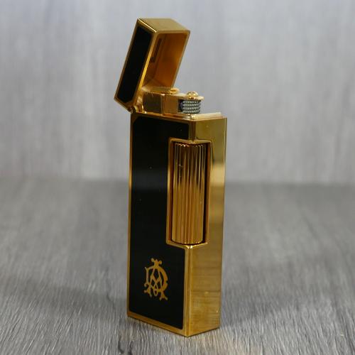 SLIGHT SECONDS - Dunhill Rollagas Lighter - Black Lacquer & Gold Plated Frame
