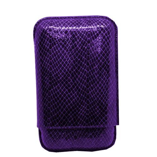 CHRISTMAS SALE - Recife Purple Textured Cigar Case - 3 Cigar Capacity