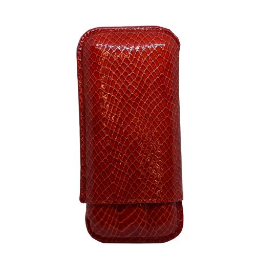 Recife Red Textured Cigar Case - 3 Cigar Capacity