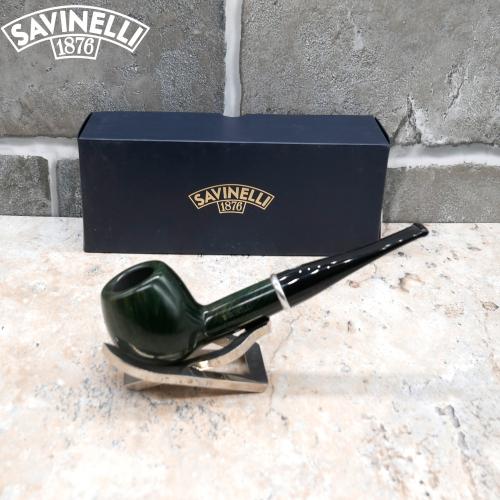 Savinelli Arcobaleno Green 207 Smooth Straight 9mm Filter Fishtail Pipe (SAV525)