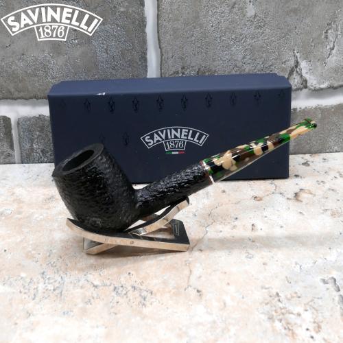 Savinelli Camouflage Rustic 111 Black 6mm Fishtail Pipe (SAV731)