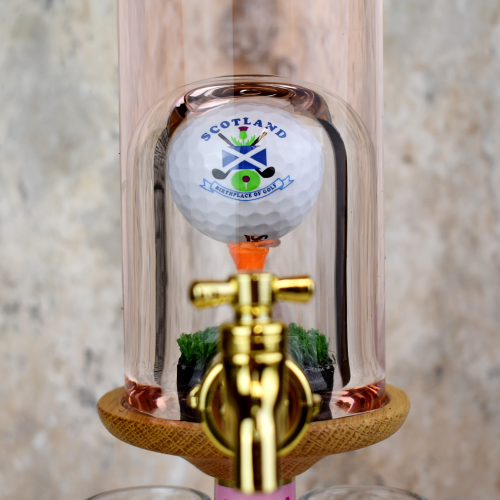 Gin Golf Ball on Tee with Tap and 2 Glasses Decanter (Stylish Whisky) - 40% 350ml