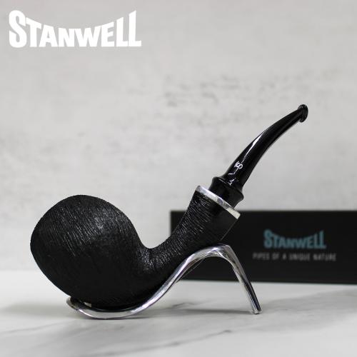 Stanwell Revival Blowfish Black Brushed Model 230 Fishtail 9mm Filter Pipe (ST102) - END OF LINE