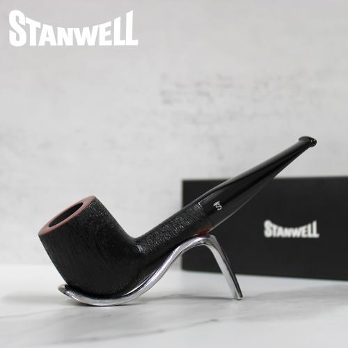 Stanwell Brushed Black Model 88 Sandblast 9mm Filter Fishtail Pipe (ST113) - END OF LINE