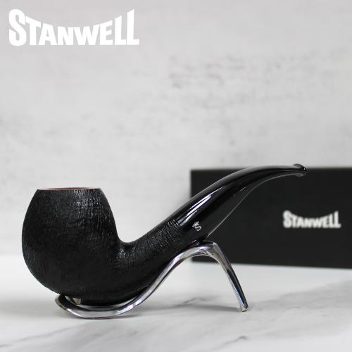 Stanwell Brushed Black Model 185 Bent 9mm Filter Fishtail Pipe (ST114) - END OF LINE
