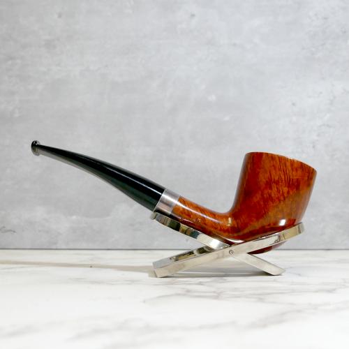 Stanwell Sterling Brown Polished 140 Silver Mounted Fishtail Pipe (ST188) - END OF LINE
