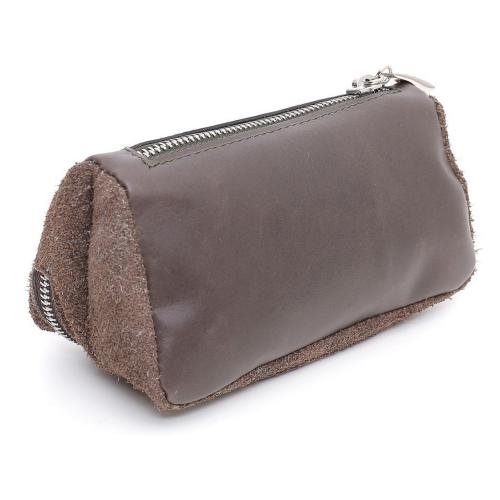 Savinelli Leather and Suede 2 Pipe & Tobacco Pouch - Elephant