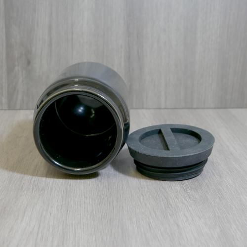 Black Ceramic Tobacco Jar With Rubber Lid - End of Line