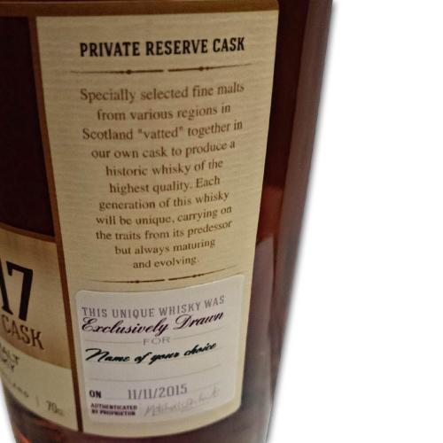 The 1817 Private Reserve Cask Whisky 40% 70cl