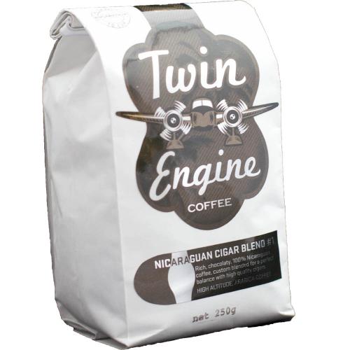 Twin Engine Coffee Beans - Nicaraguan Cigar Blend no 1 - Dark Roast - 250 gram