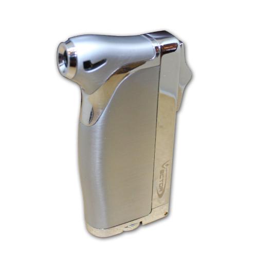 Vector Dupla Dual Jet Cigar Lighter - Satin Chrome (End of Line)