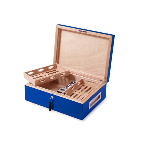 Villa Spa Cigar Humidor - up to 200 Cigar Capacity - Dark Blue