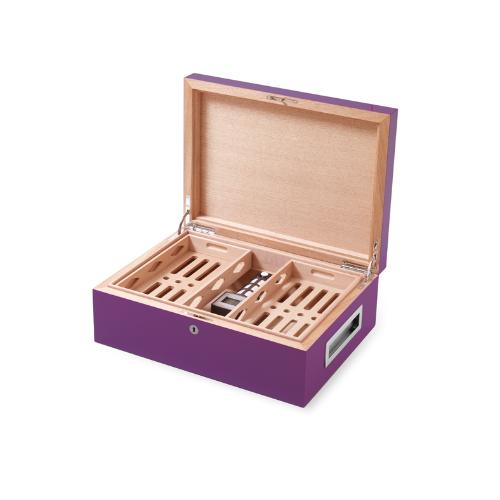 Villa Spa Cigar Humidor - up to 200 Cigar Capacity - Purple