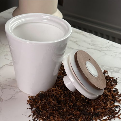 Savinelli Airtight Humidor Tobacco Storing Jar - White