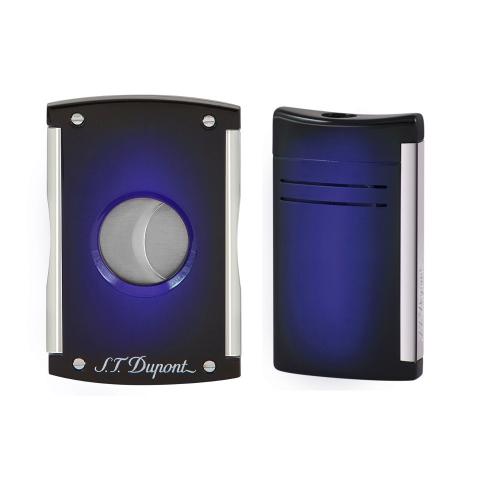 ST Dupont Maxijet Lighter & Cutter Set - Sunburst Blue