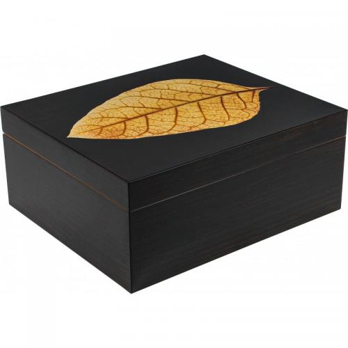 Adorini Verona Deluxe Black Cigar Humidor - Medium - 75 Cigar Capacity (AD099)