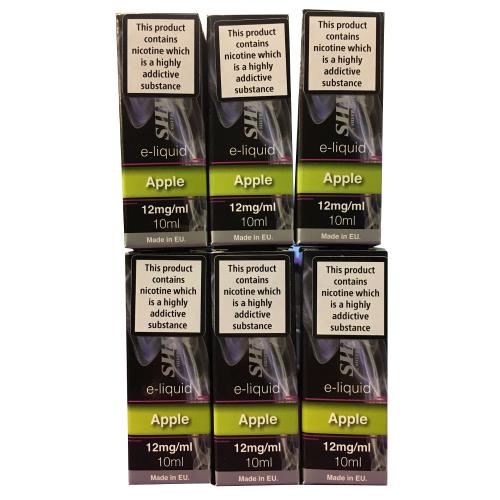 Silver Cig Apple Vape E- Liquid 6 x 10ml 12mg