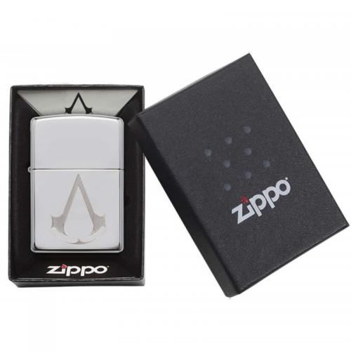 Zippo - High Polish Chrome Assassin\'s Creed Crest - Windproof Lighter