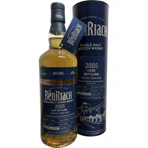 BenRiach 14 Year Old Cask #7553 Peated Dark Rum - 52.6% 70cl