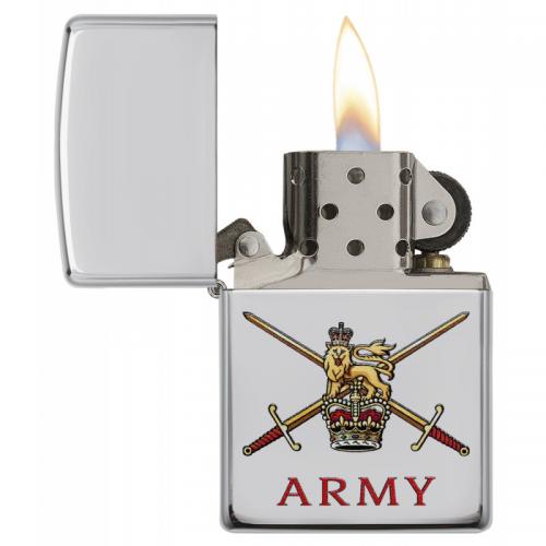 Zippo - High Polish Chrome British Army Official Crest - Windproof Lighter