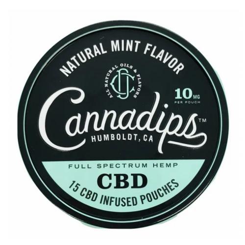 Cannadips Natural Mint CBD Pouch - 1 Tin - End of Line