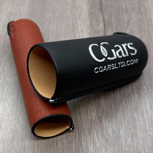 C.Gars Ltd Two Tone Leather Robusto Cigar Case - 1 Cigar Capacity