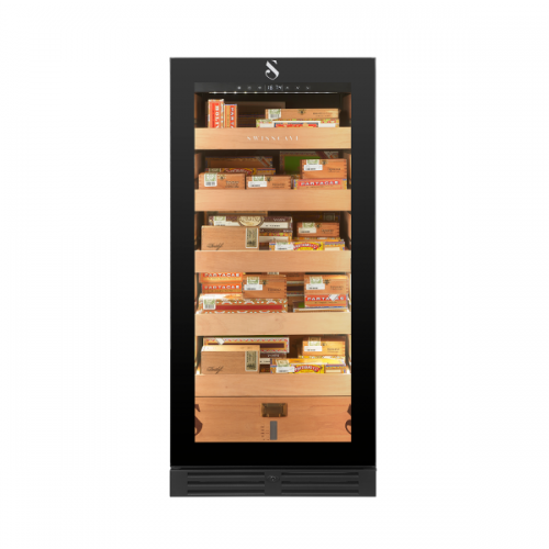 Swisscave Premium Cigar Cabinet Black Climate Controlled Humidor - 1800 Capacity