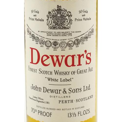 Dewars 1970s White Label Finest Scotch Whisky - 13 1/3 Fl. Oz.