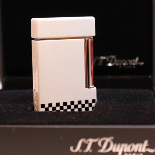 ST Dupont Lighter - Ligne 8 - White with Black Squares