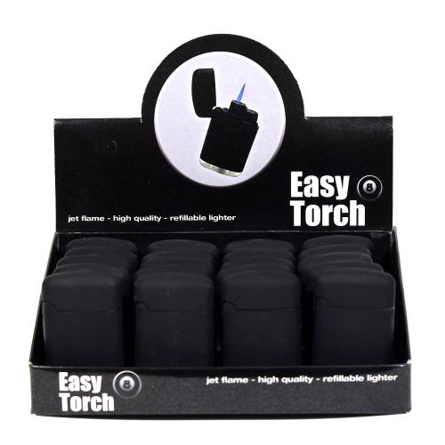Easy Torch Lightweight Rubber Jet Lighter - Black