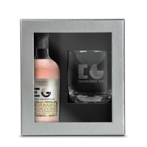 Edinburgh Gin Rhubarb & Ginger Liqueur 20cl with Glass Gift Set