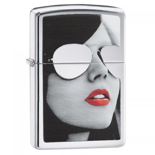 Zippo - Gold Design Sunglasses Red Lipstick - Windproof Lighter