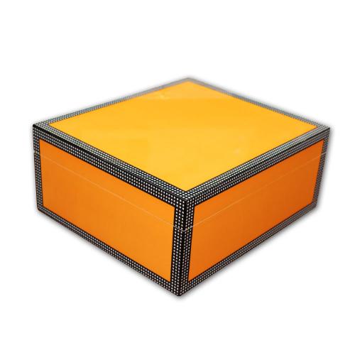 Deep Yellow With Black Check Edges Humidor - 40 Cigar Capacity (End of Line)