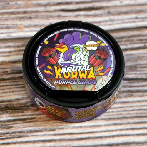 Kurwa Nicopods 50mg Nicotine Pouches - Purple Grape - 1 Tin