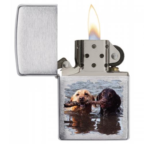 Zippo - Brushed Chrome Labradors - Windproof Lighter