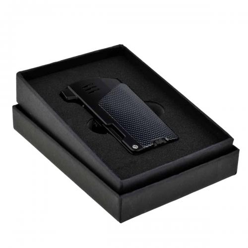 Myon Soft Flame Pipe Lighter With Tools - Carbon Fibre Effect