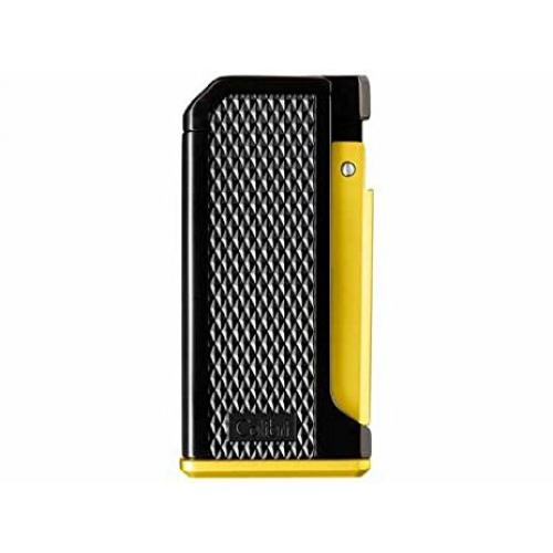 Colibri Monza Single Jet Lighter & Cutter Set -  Yellow (Discontinued)