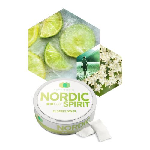 Nordic Spirit Tobacco Free 6mg Nicotine Pouches - Elderflower - 5 Tins