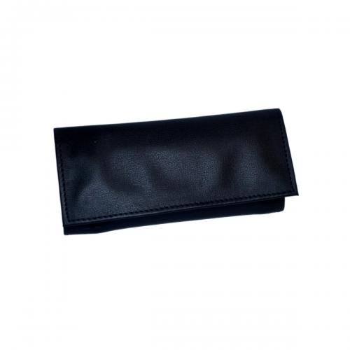 Black Leatherette Rubber Lined Large Pipe Tobacco Pouch