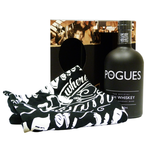 Pogues Irish Whiskey Gift Pack - 70cl Bottle with T-Shirt