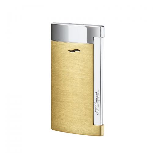 ST Dupont Slim 7 - Flat Flame Torch Lighter - Brushed Yellow Gold