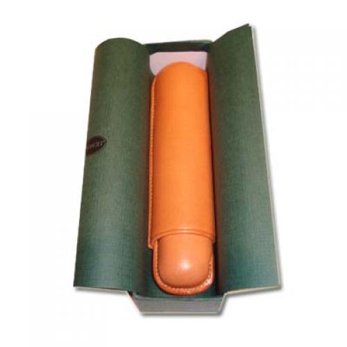 Jemar Leather Cigar Case - Piramides - One Cigar - Tan